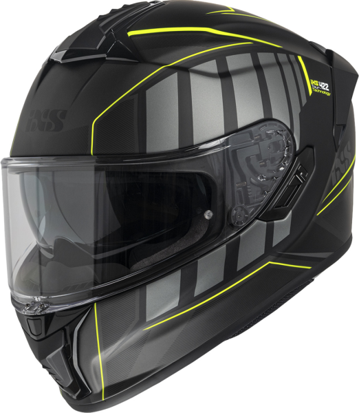 IXS Integralhelm iXS422 FG 2.1 schwarz matt-gelb fluo L
