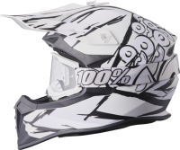 gms Motocrosshelm Fortis Graffi matt schwarz-weiss S