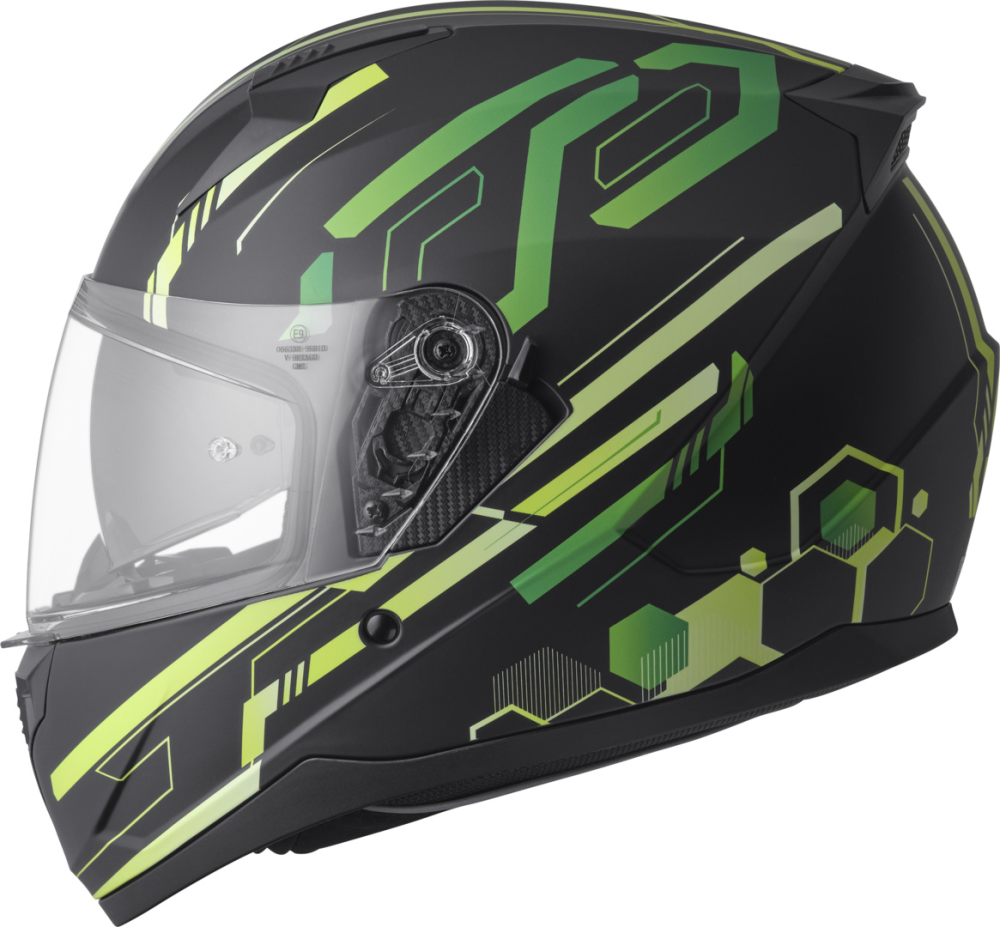 gms Integralhelm Hexago Graphic matt-grün L