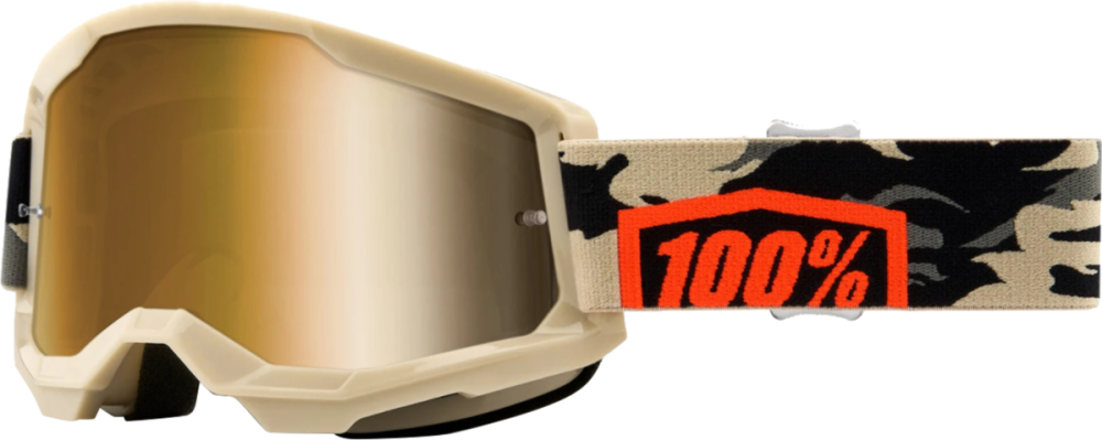 100percent Strata 2 Goggle Kombat - True Gold Mirror